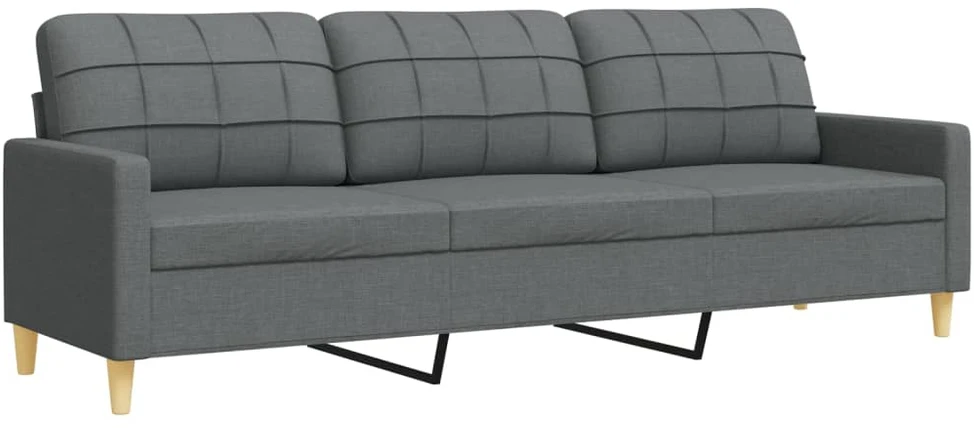 Sofa Sofos komplektas su pakoja, 4 dalių, pilkas, audinys