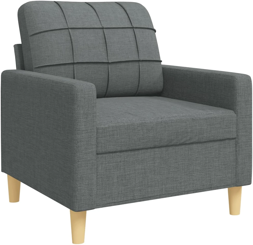 Sofa Sofos komplektas su pakoja, 4 dalių, pilkas, audinys