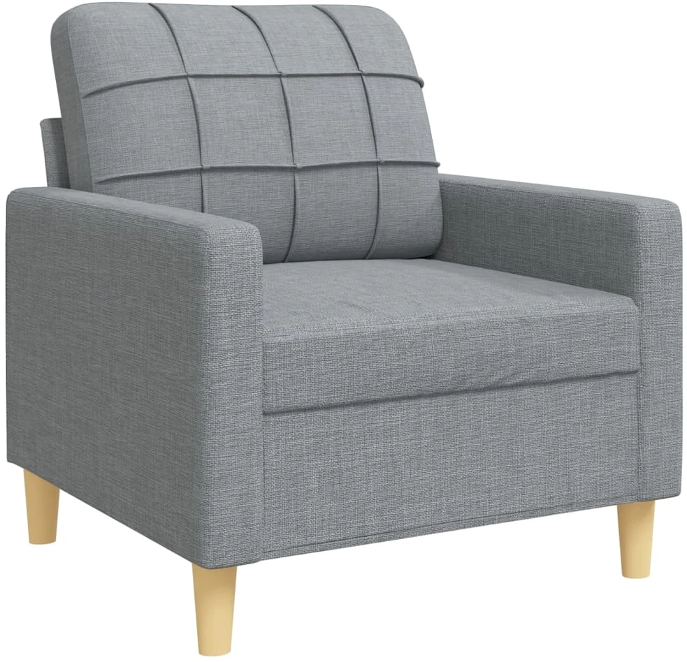 Sofa Sofos komplektas su pakoja, 4 dalių, pilkas, audinys