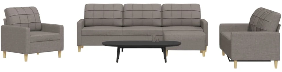 Sofa Sofos komplektas su pakoja, 4 dalių, taupe, audinys