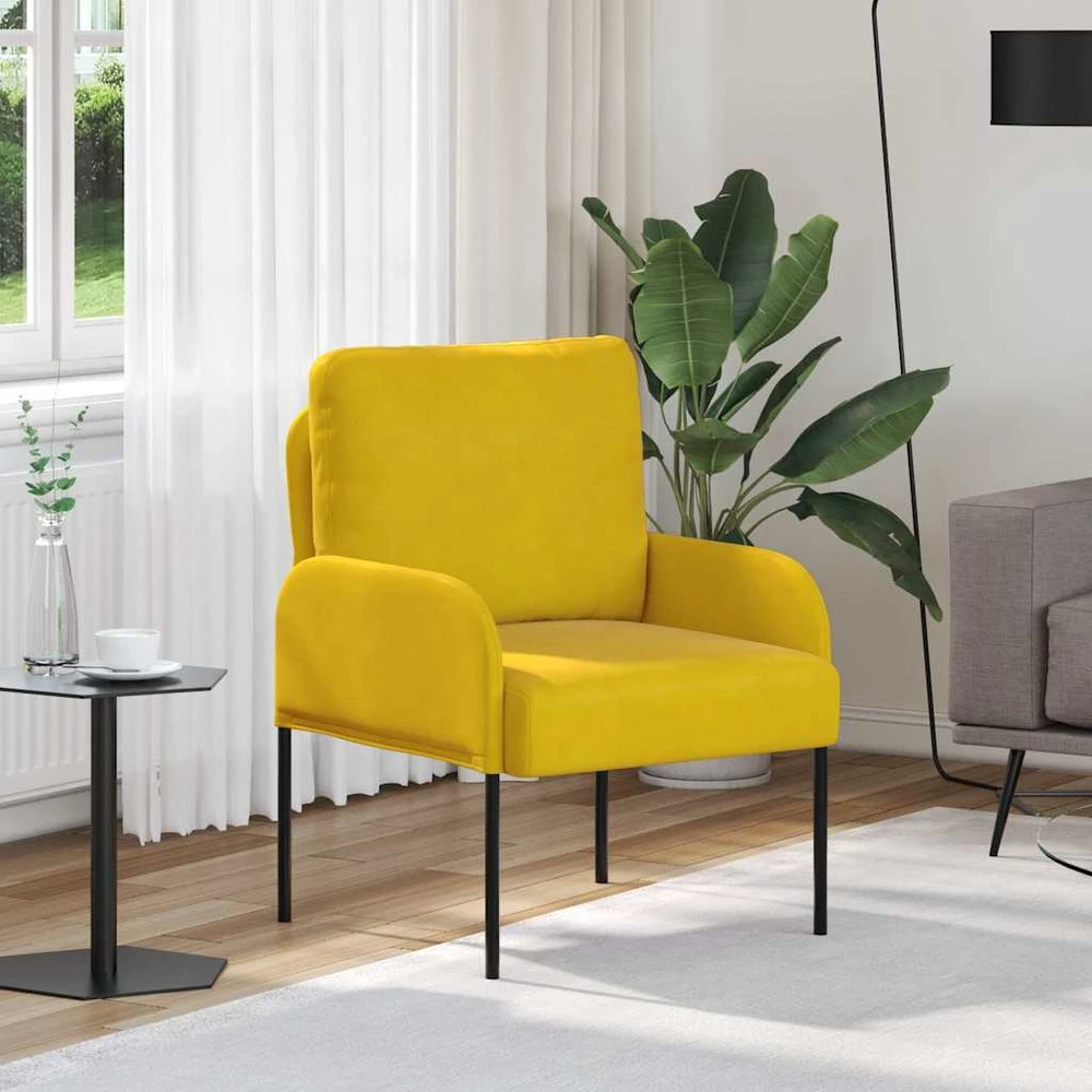 Sofa Sofos su pagalve 55cm Geltona fanera