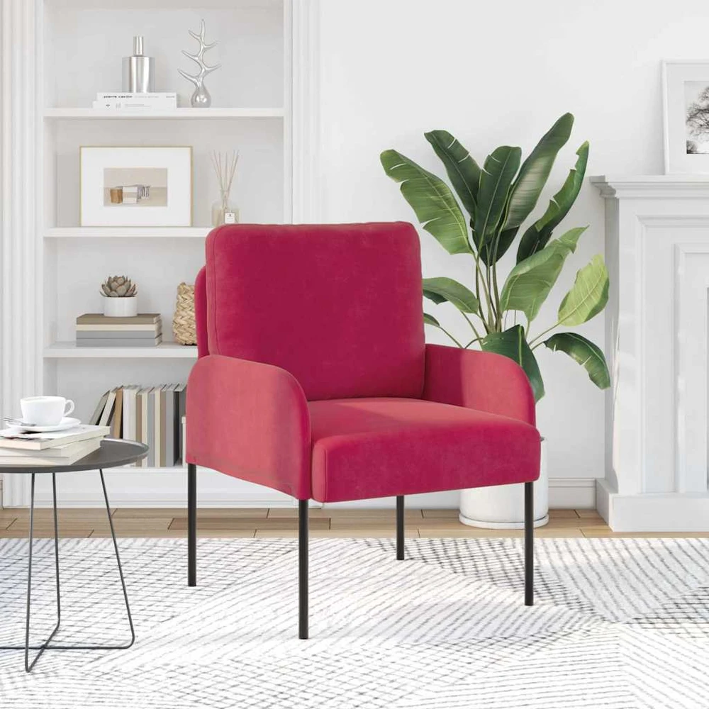 Sofa Sofos su pagalve 55cm Vyno raudona fanera