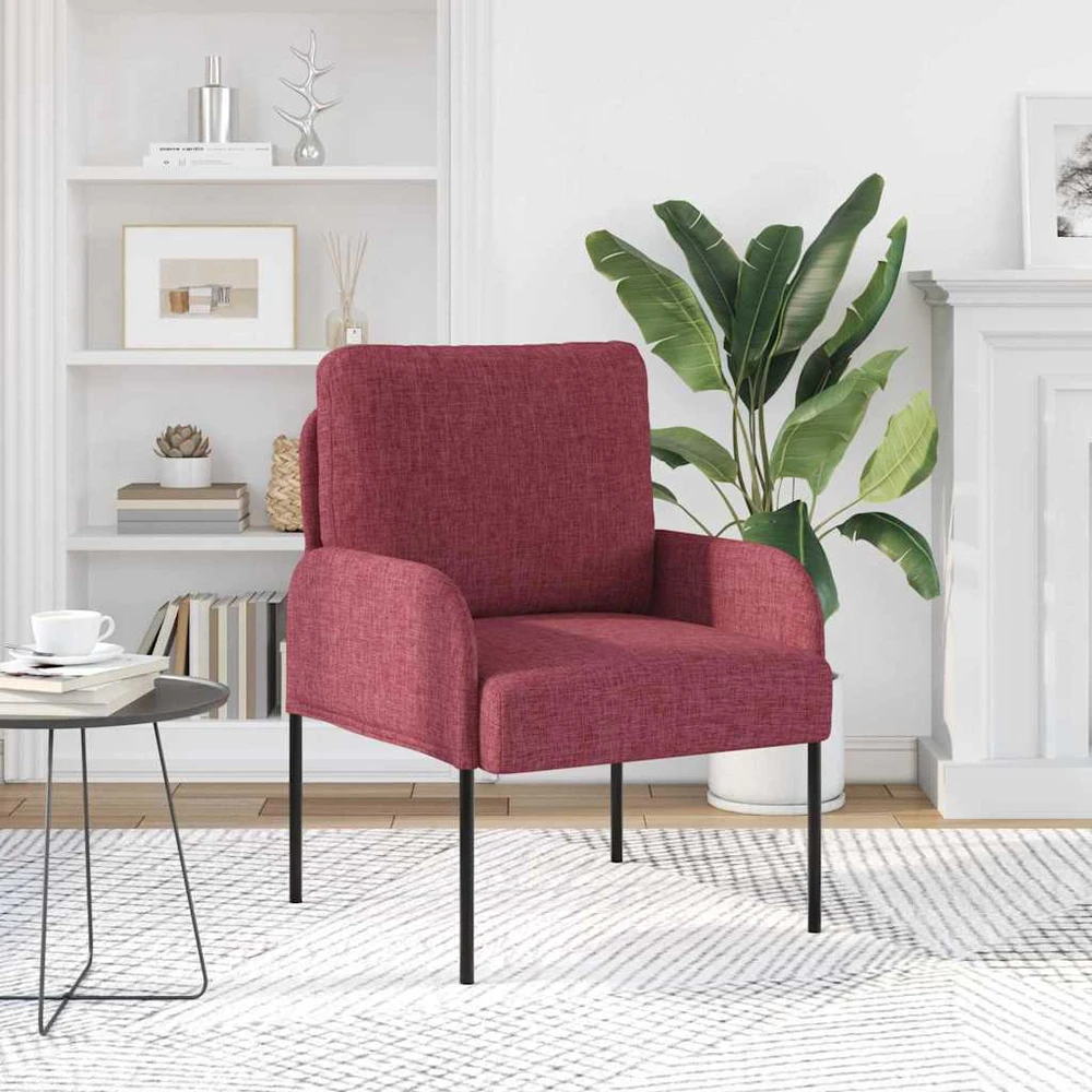 Sofa Sofos su pagalve 55cm Vyno raudona fanera