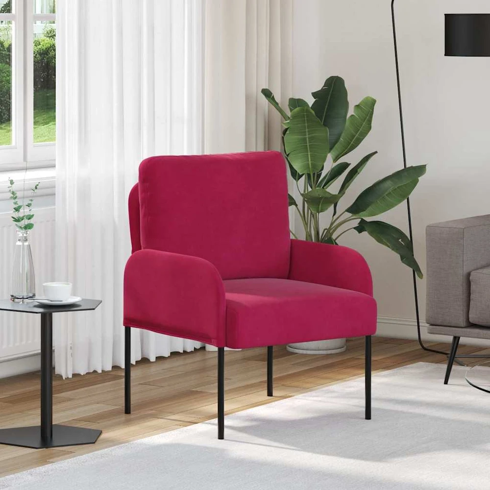 Sofa Sofos su pagalve 55cm Vyno raudona fanera