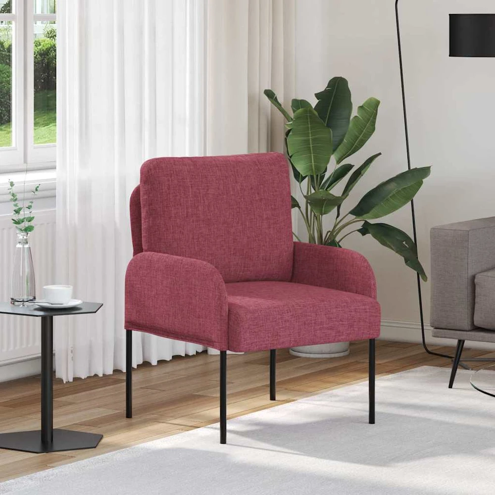 Sofa Sofos su pagalve 55cm Vyno raudona fanera