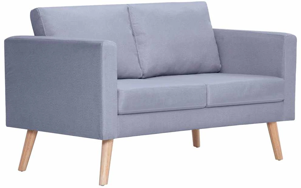 Sofa Sofų komplektas, 2-vietė ir 3-vietė, audinys, šviesiai pilkas