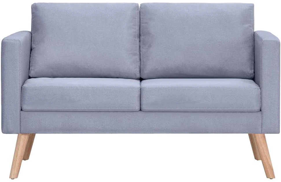 Sofa Sofų komplektas, 2-vietė ir 3-vietė, audinys, šviesiai pilkas