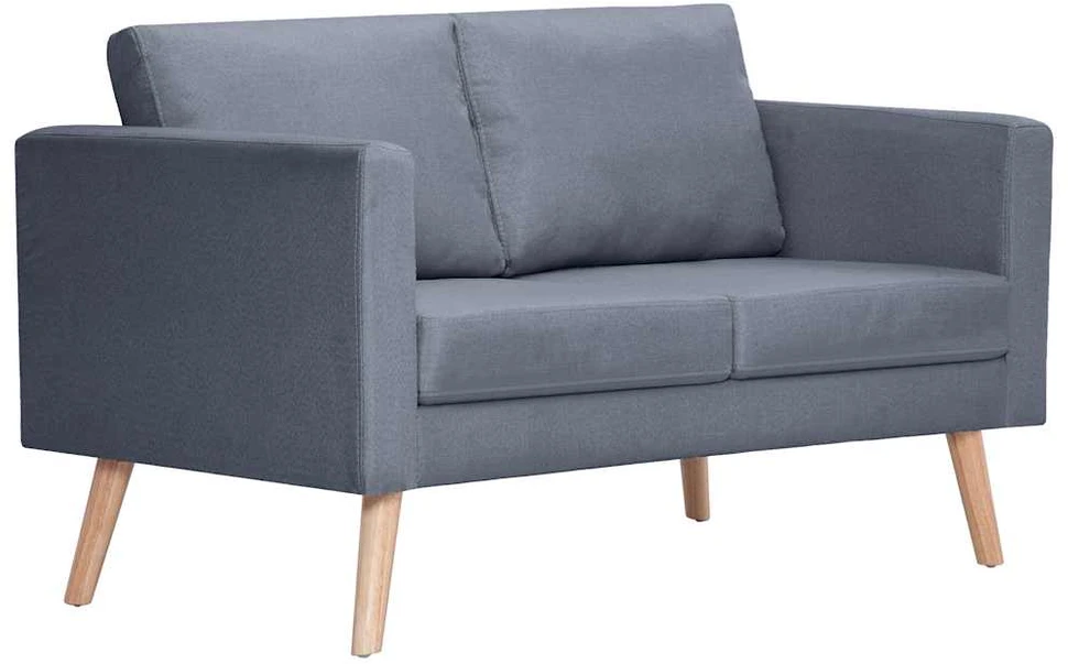 Sofa Sofų komplektas, 2-vietė ir 3-vietė, audinys, tamsiai pilkas