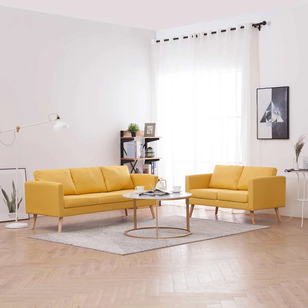 Sofa Sofų komplektas, 2d., geltonas, audinys