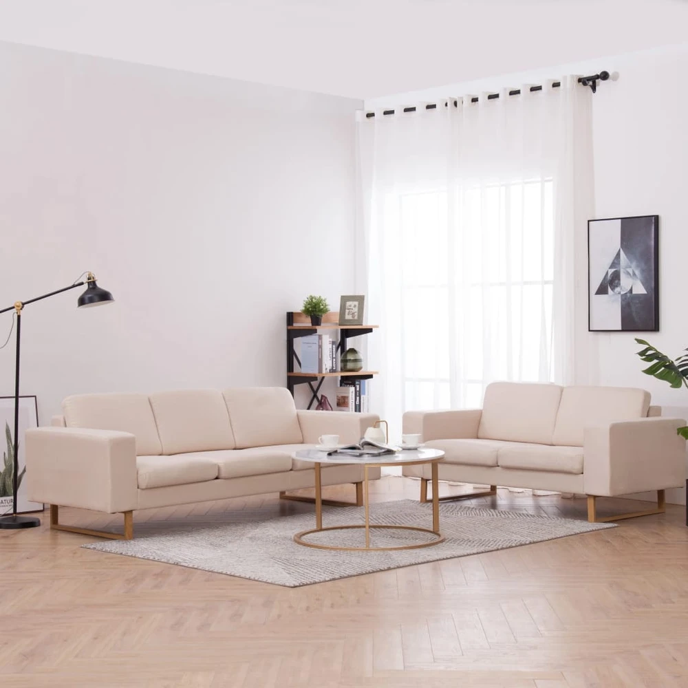 Sofa Sofų komplektas, 2d., kreminės sp., audinys