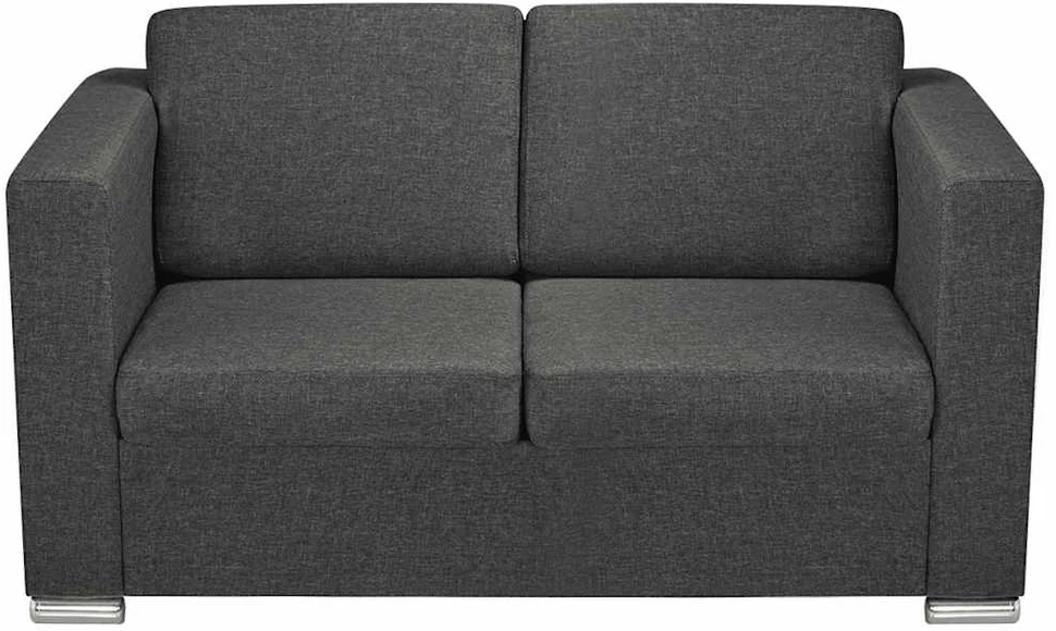 Sofa Sofų komplektas, 2vnt., tamsiai pilkos, audinys