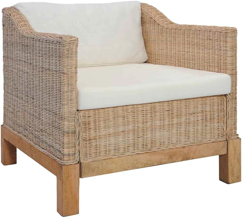 Sofa Sofų komplektas su pagalvėlėmis, 2 d., natūralus ratanas