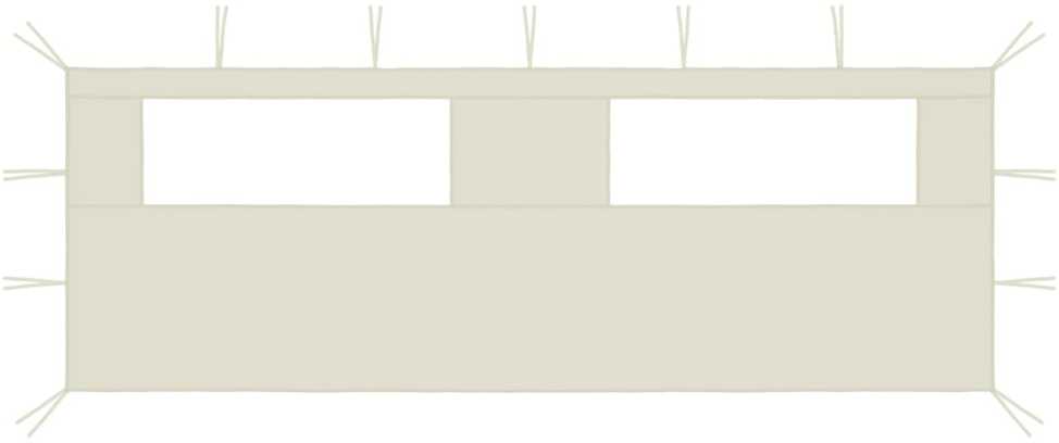 3070413 gazebo sidewall with windows 6x2 m cream (315302)