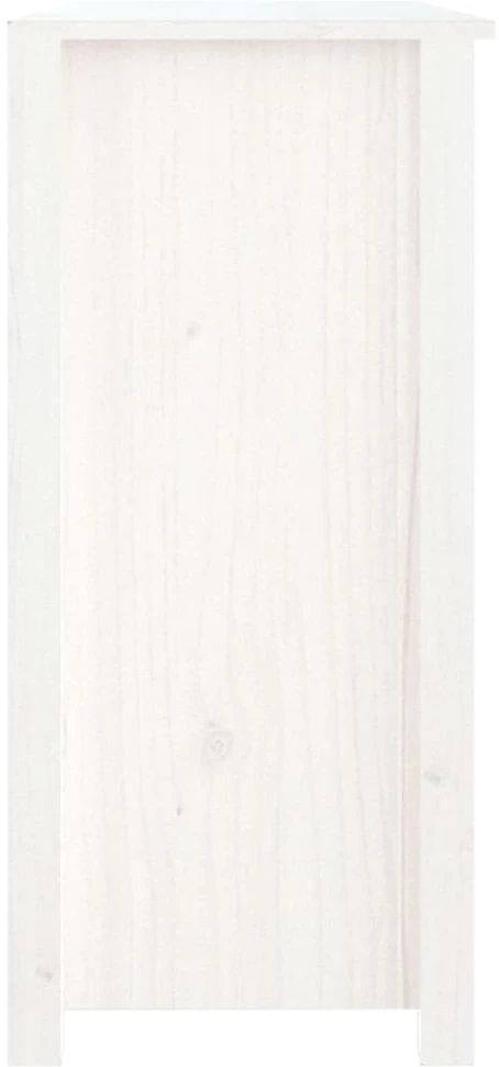 Šoninė spintelė, balta, 100x35x74cm, pušies medienos masyvas