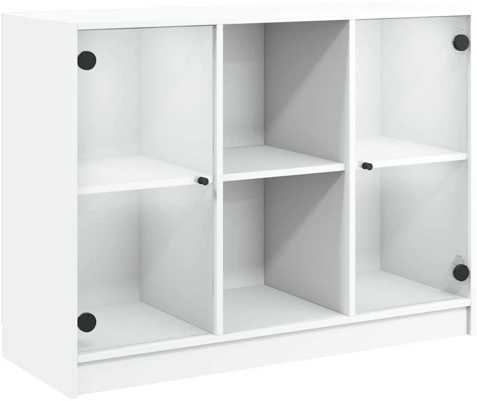 Šoninė spintelė, balta, 102x37x75,5 cm, apdirbta mediena