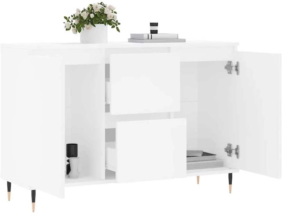 Šoninė spintelė, baltos spalvos, 104x35x70cm, apdirbta mediena