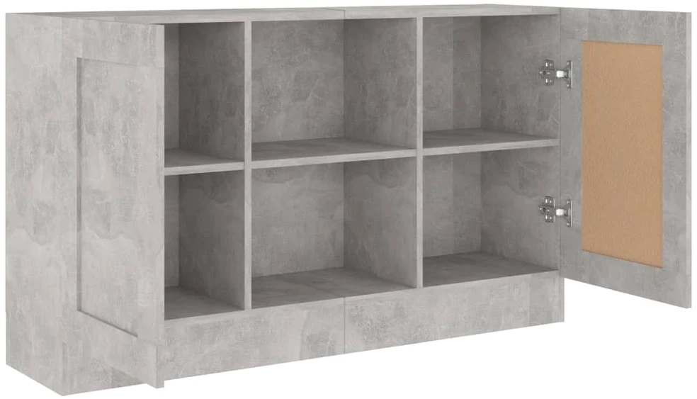 Šoninė spintelė, betono, 120x30,5x70cm, apdirbta mediena