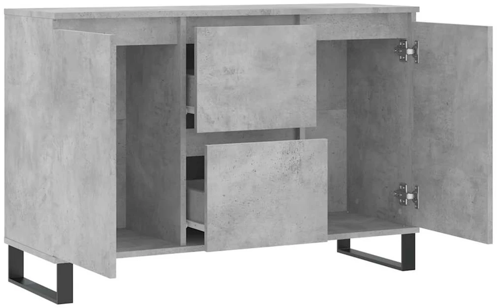 Šoninė spintelė, betono pilka, 104x35x70cm, apdirbta mediena