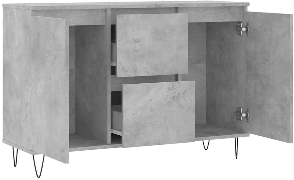 Šoninė spintelė, betono pilka, 104x35x70cm, apdirbta mediena
