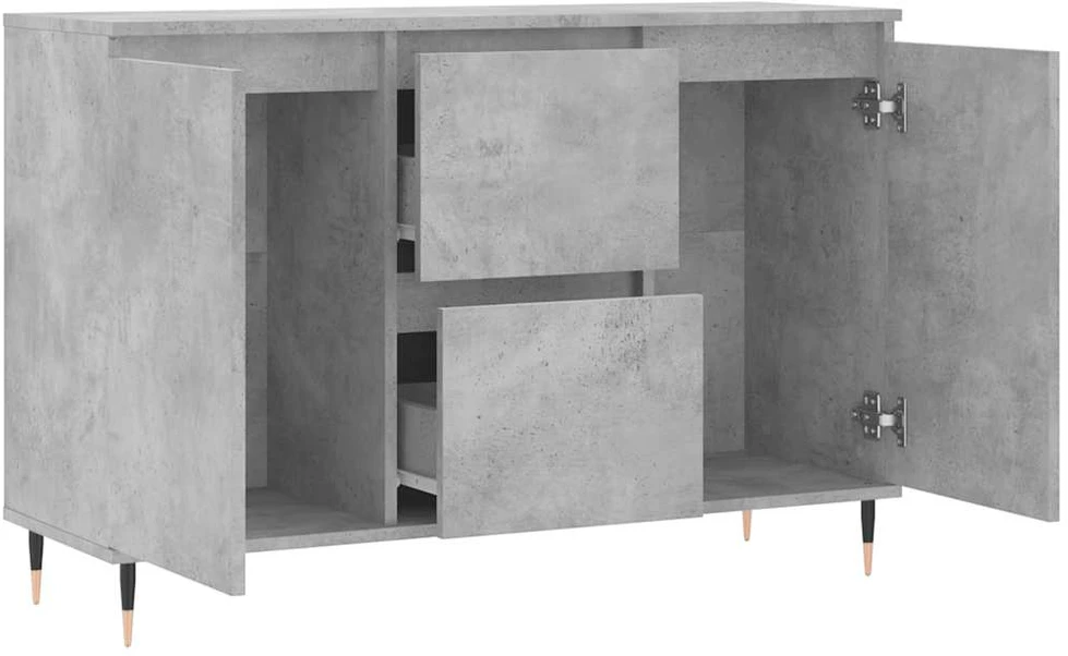 Šoninė spintelė, betono pilka, 104x35x70cm, apdirbta mediena