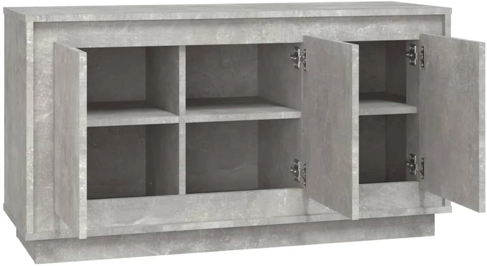 Šoninė spintelė, betono pilka, 102x35x55cm, apdirbta mediena