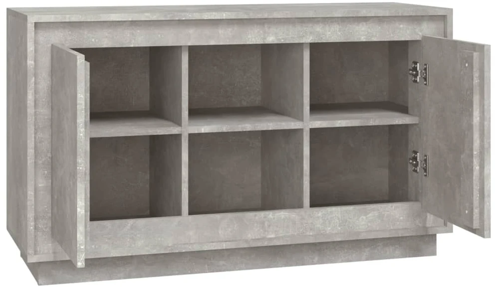 Šoninė spintelė, betono pilka, 102x35x60cm, apdirbta mediena