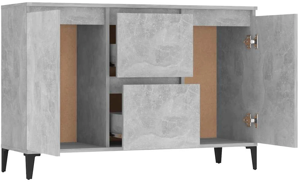 Šoninė spintelė, betono pilka, 104x35x70cm, apdirbta mediena