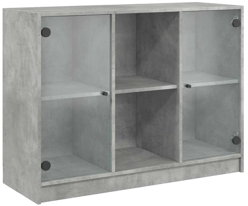 Šoninė spintelė, betono pilka, 102x37x75,5cm, apdirbta mediena