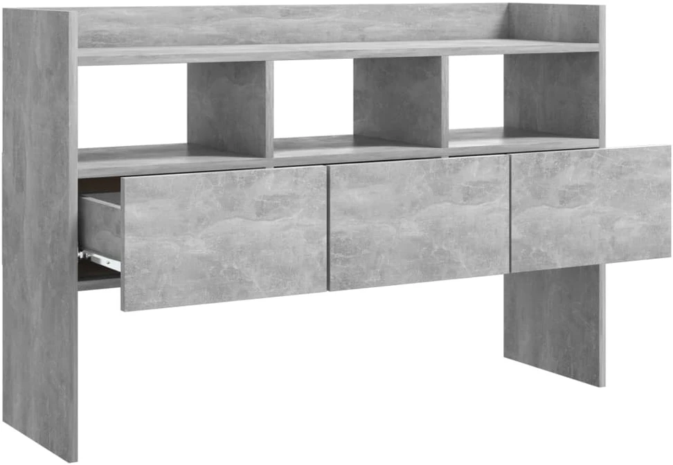 Šoninė spintelė, betono pilka, 105x30x70cm, apdirbta mediena