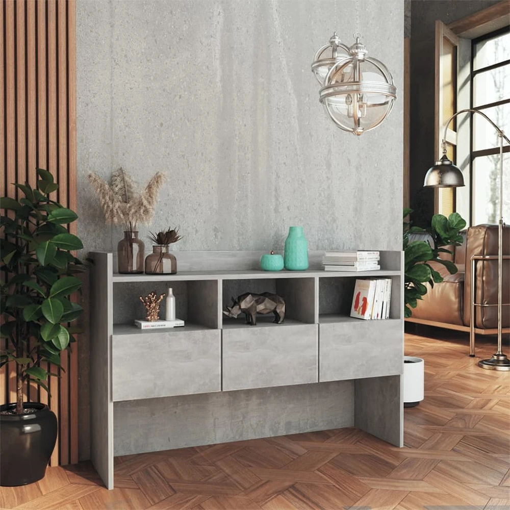Šoninė spintelė, betono pilka, 105x30x70cm, apdirbta mediena
