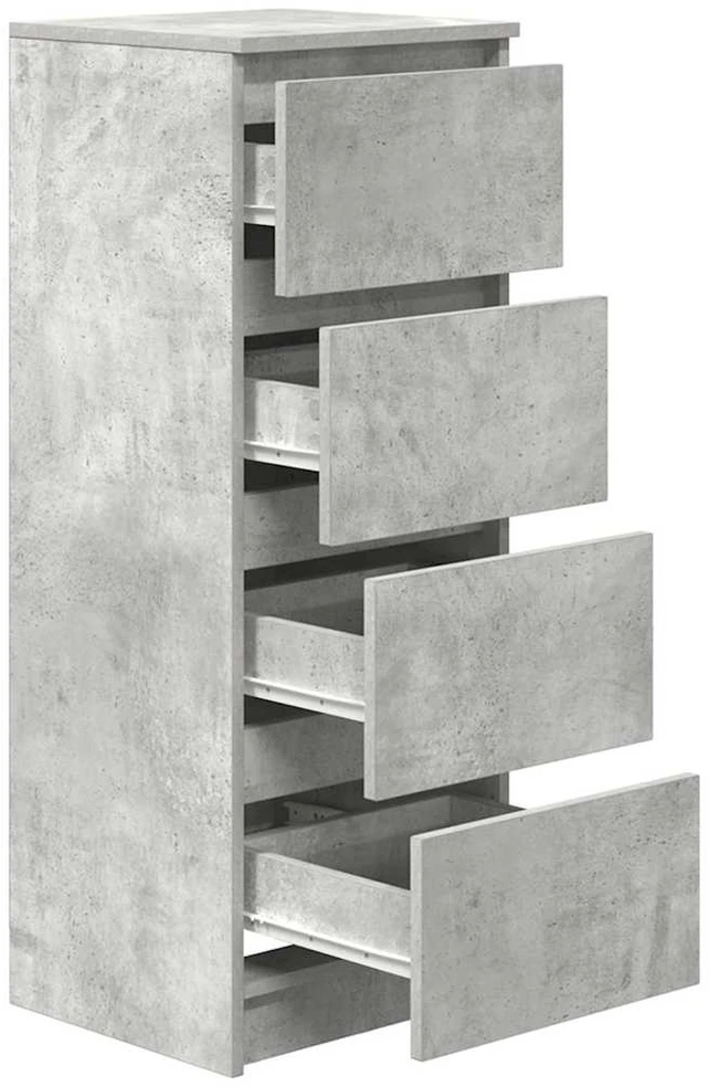 Šoninė spintelė, betono pilka, 37,5x35x99 cm, apdirbta mediena