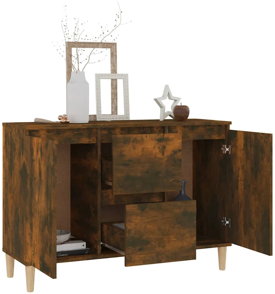 Šoninė spintelė, dūminio ąžuolo, 101x35x70cm, apdirbta mediena