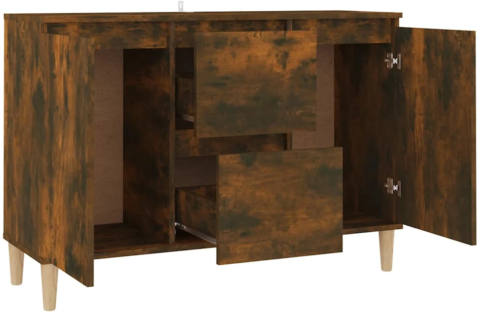 Šoninė spintelė, dūminio ąžuolo, 101x35x70cm, apdirbta mediena