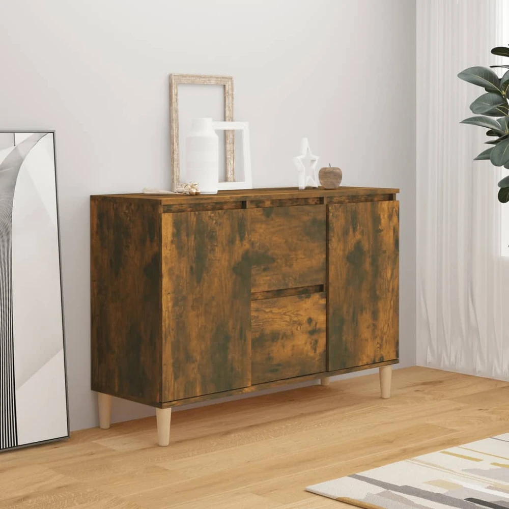 Šoninė spintelė, dūminio ąžuolo, 101x35x70cm, apdirbta mediena