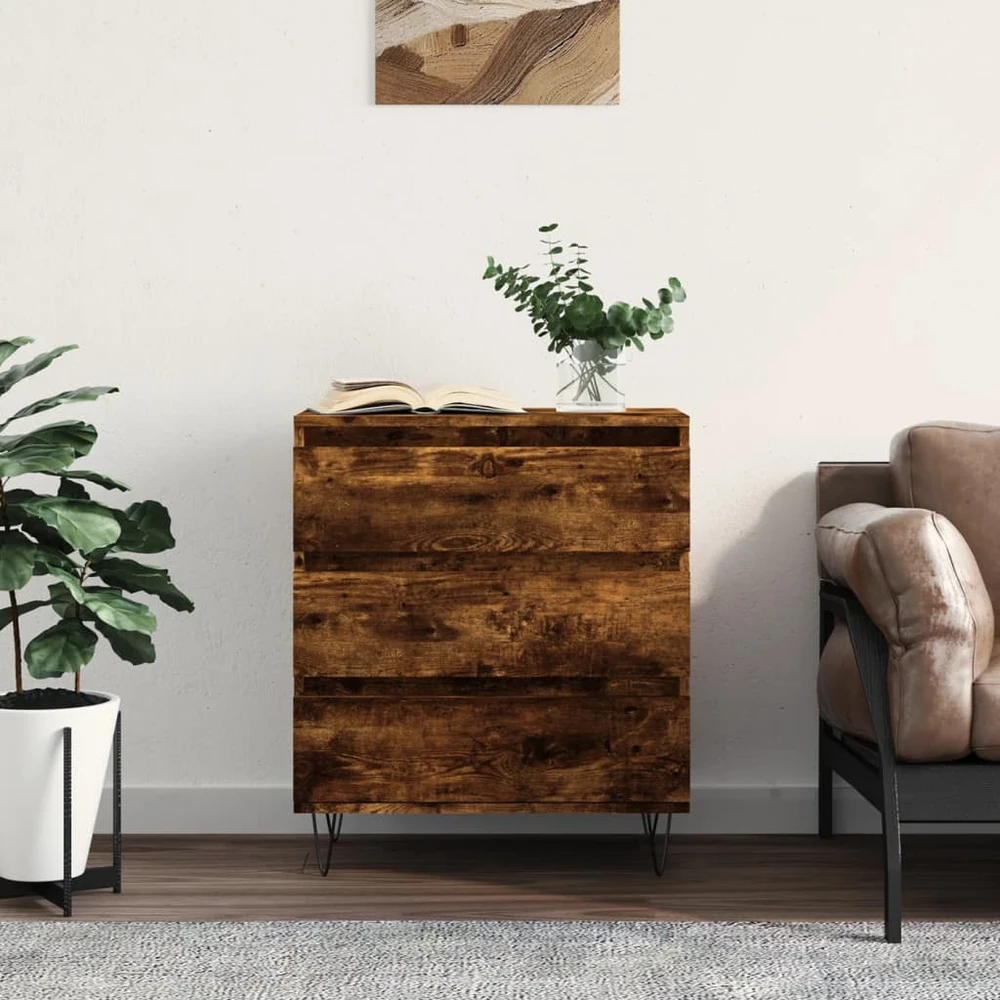 Šoninė spintelė, dūminio ąžuolo, 60x35x70cm, apdirbta mediena