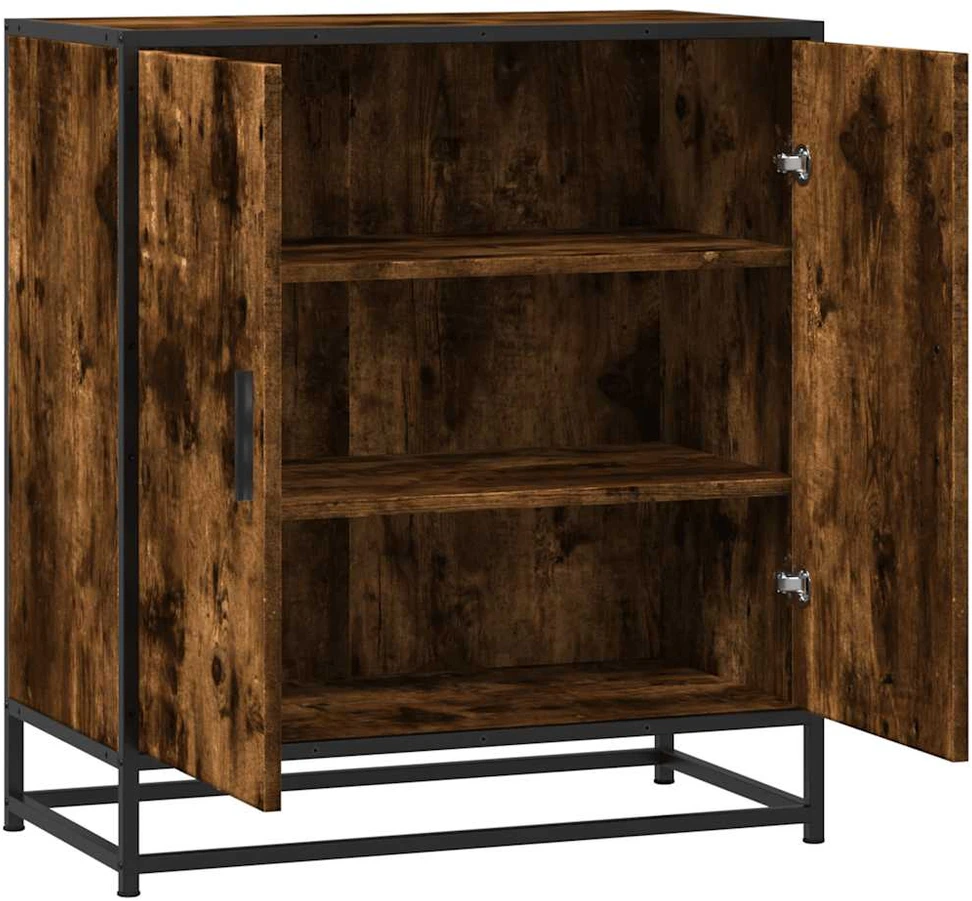 Šoninė spintelė, dūminio ąžuolo, 68x35x76cm, mediena/metalas