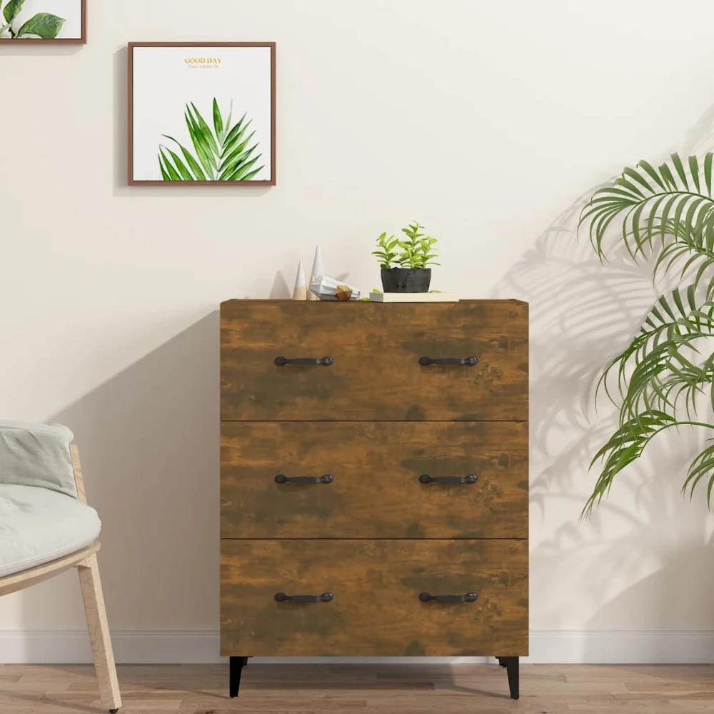 Šoninė spintelė, dūminio ąžuolo, 69,5x34x90cm, apdirbta mediena