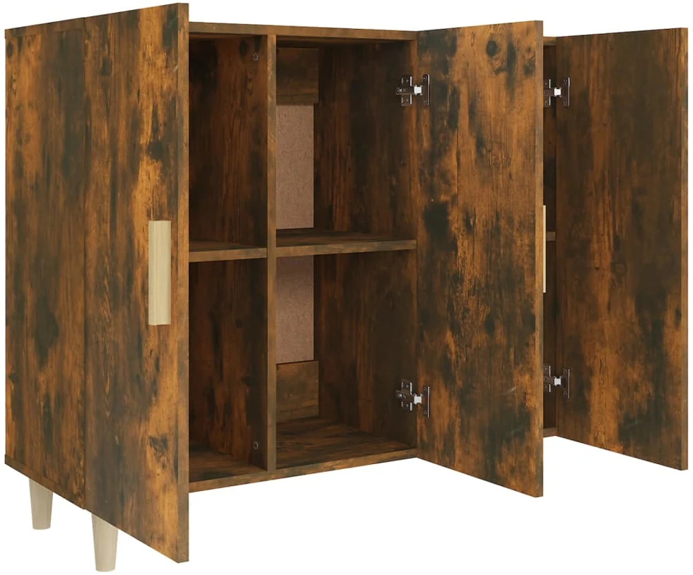 Šoninė spintelė, dūminio ąžuolo, 90x34x80cm, apdirbta mediena