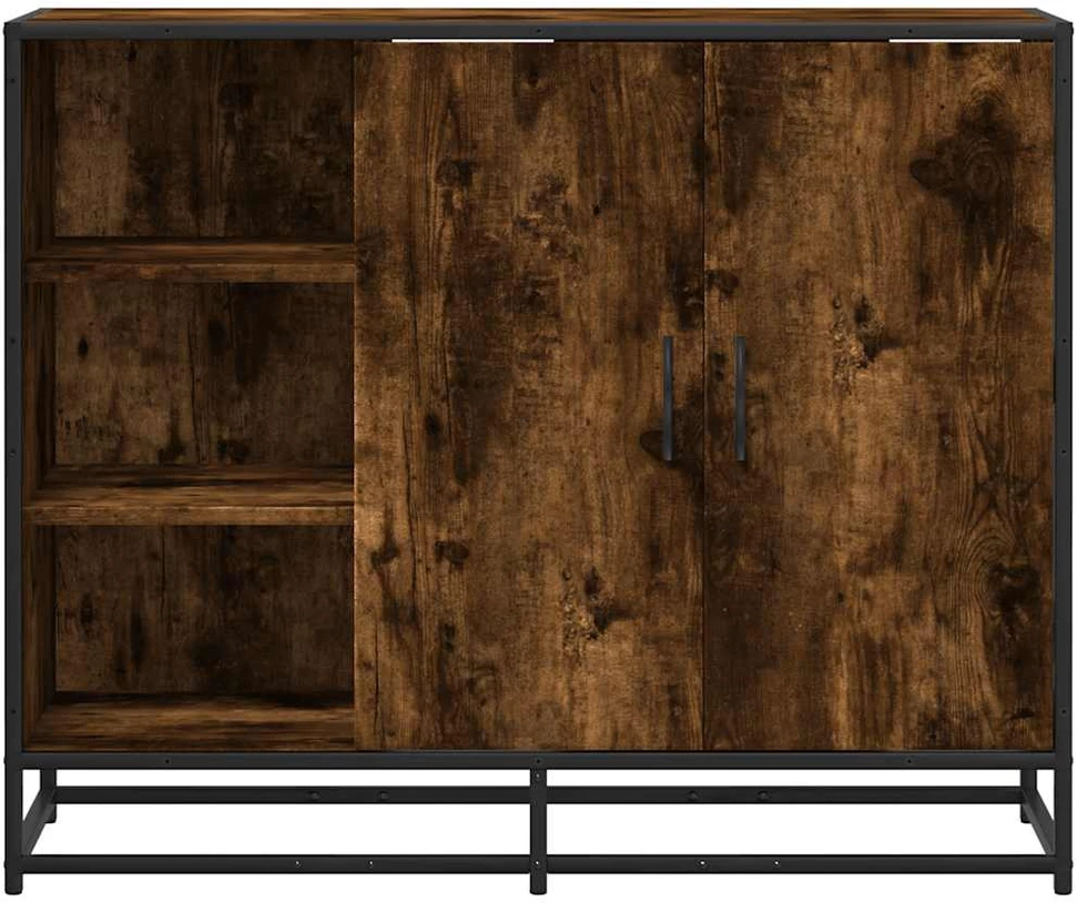 Šoninė spintelė, dūminio ąžuolo, 92x35x76cm, apdirbta mediena
