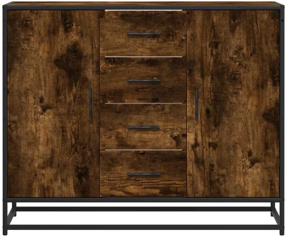 Šoninė spintelė, dūminio ąžuolo, 92x35x76cm, apdirbta mediena