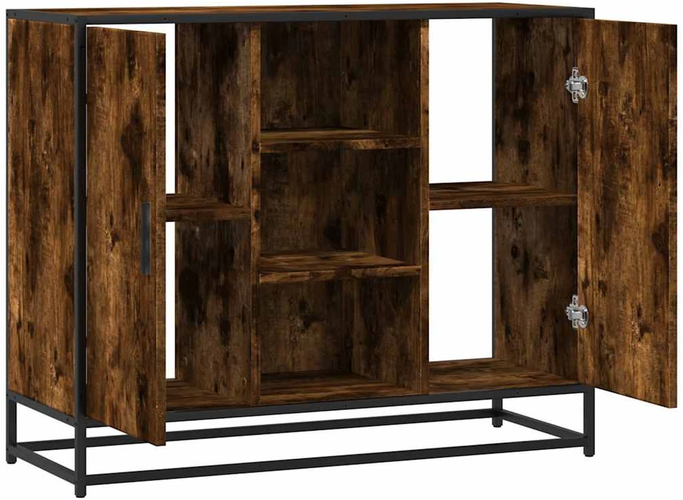 Šoninė spintelė, dūminio ąžuolo, 92x35x76cm, apdirbta mediena