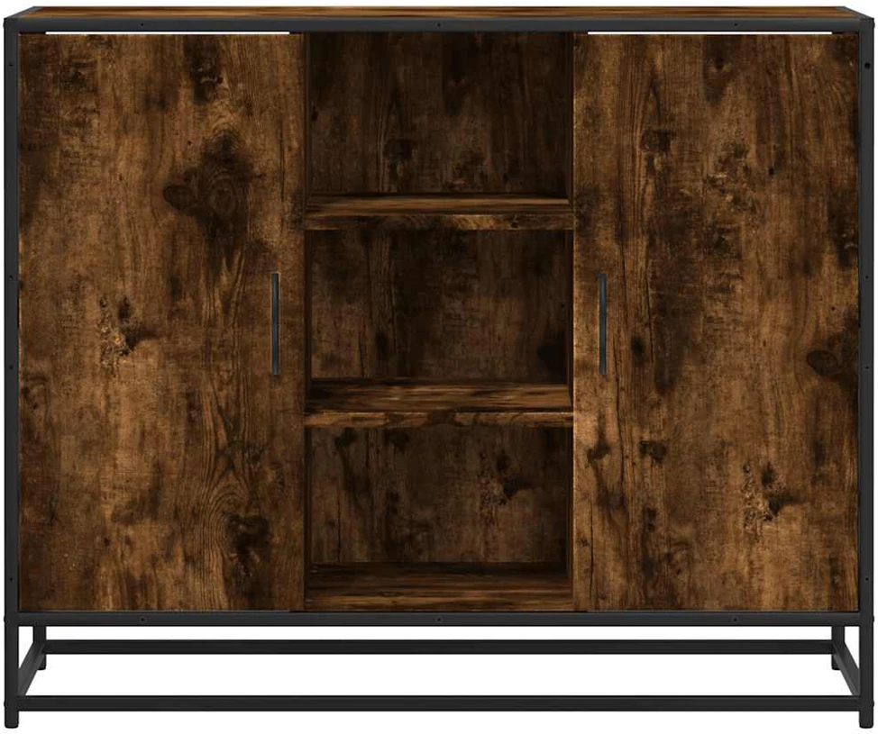 Šoninė spintelė, dūminio ąžuolo, 92x35x76cm, apdirbta mediena