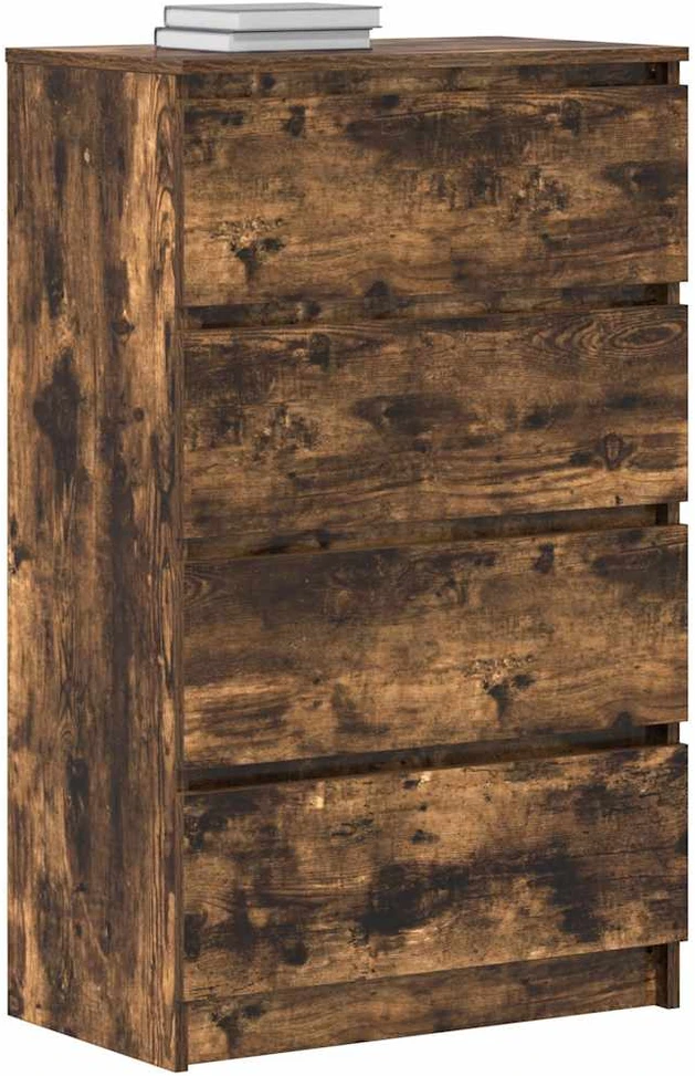 Šoninė spintelė, dūminio ąžuolo spalvos, 60x35x98,5 cm, mediena