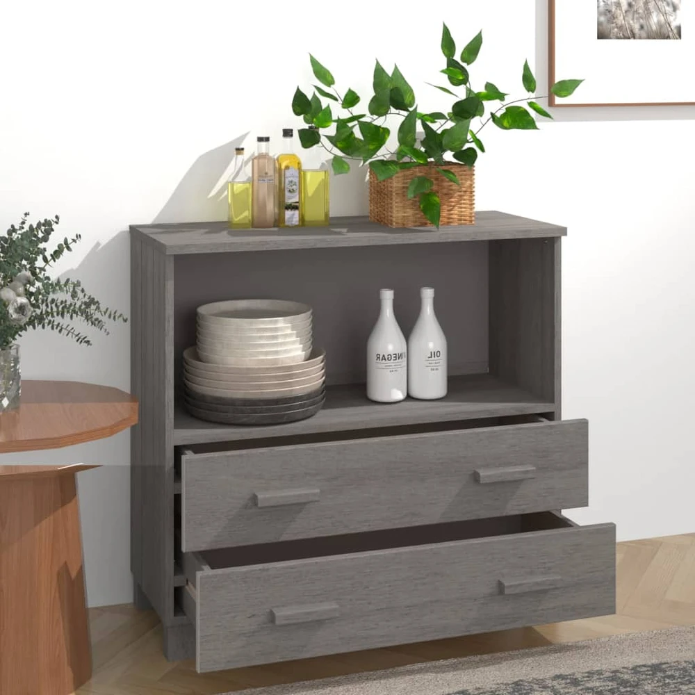Šoninė spintelė HAMAR, šviesiai pilka, 85x35x80cm, pušis