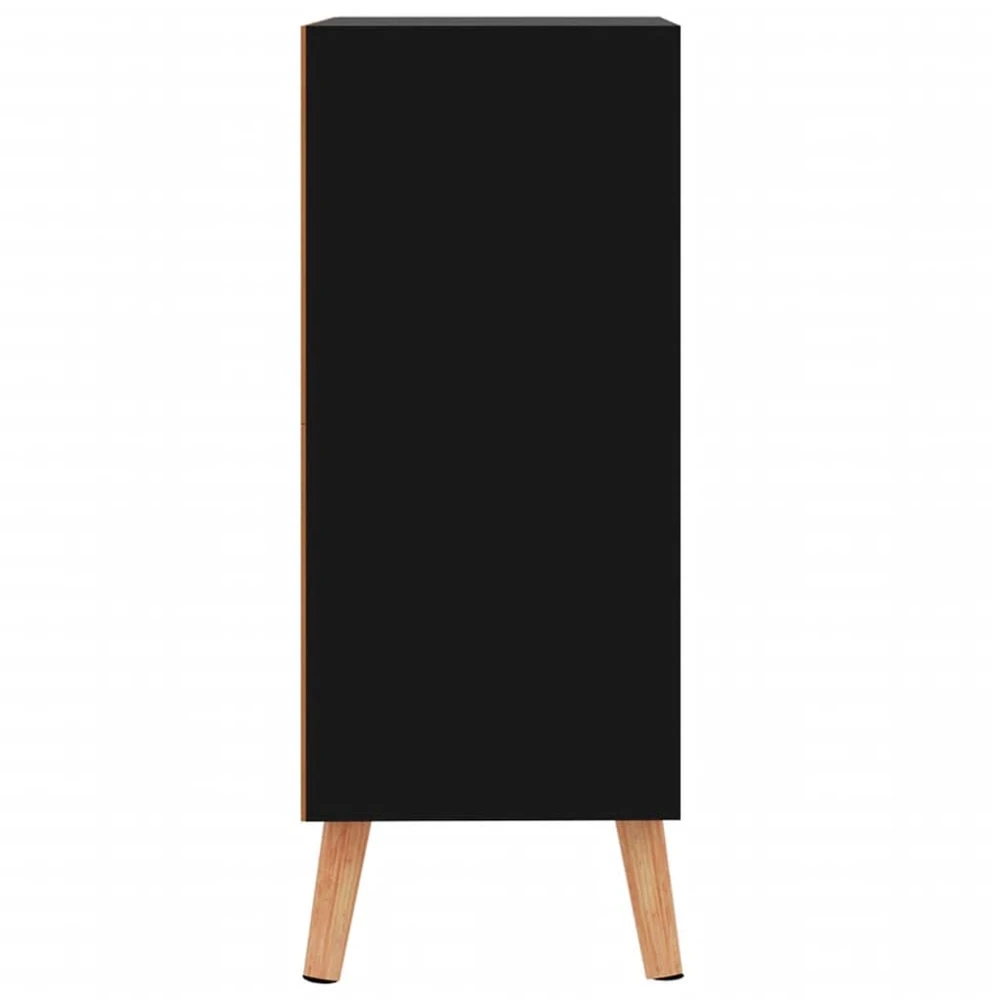 Šoninė spintelė, juoda, 60x30x72cm, apdirbta mediena, blizgi