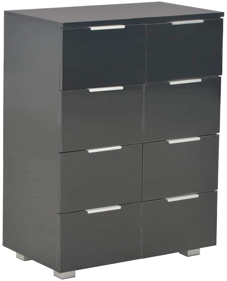 Šoninė spintelė, juoda, 60x35x80cm, apdirbta mediena, blizgi