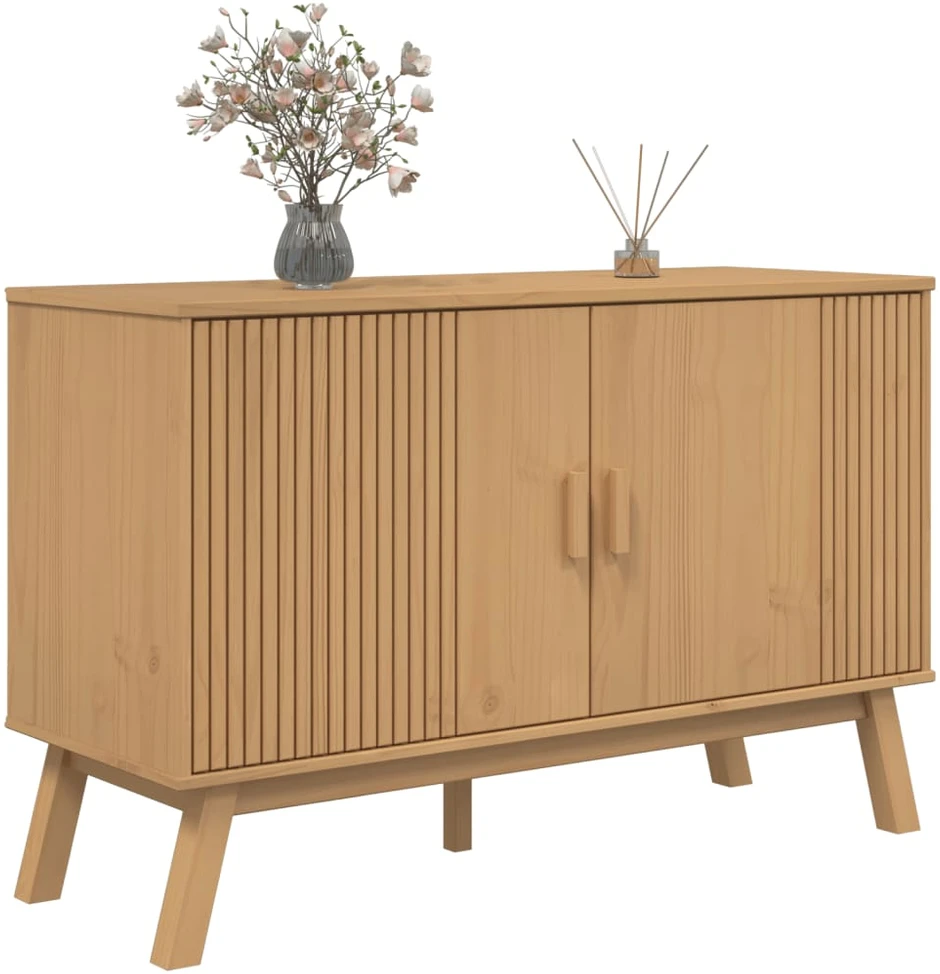 Šoninė spintelė OLDEN, ruda, 114x43x73,5cm, pušies masyvas