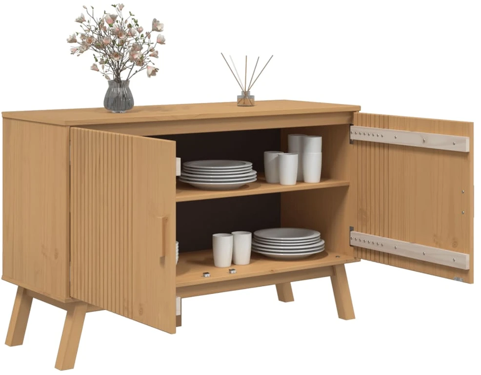 Šoninė spintelė OLDEN, ruda, 114x43x73,5cm, pušies masyvas