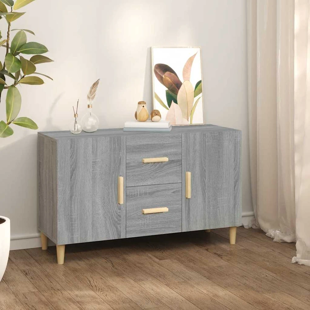 Šoninė spintelė, pilka ąžuolo, 100x36x60cm, apdirbta mediena