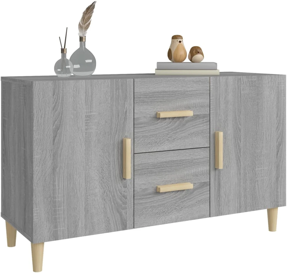 Šoninė spintelė, pilka ąžuolo, 100x36x60cm, apdirbta mediena
